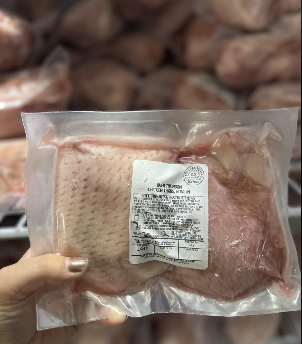 A package of chicken thighs