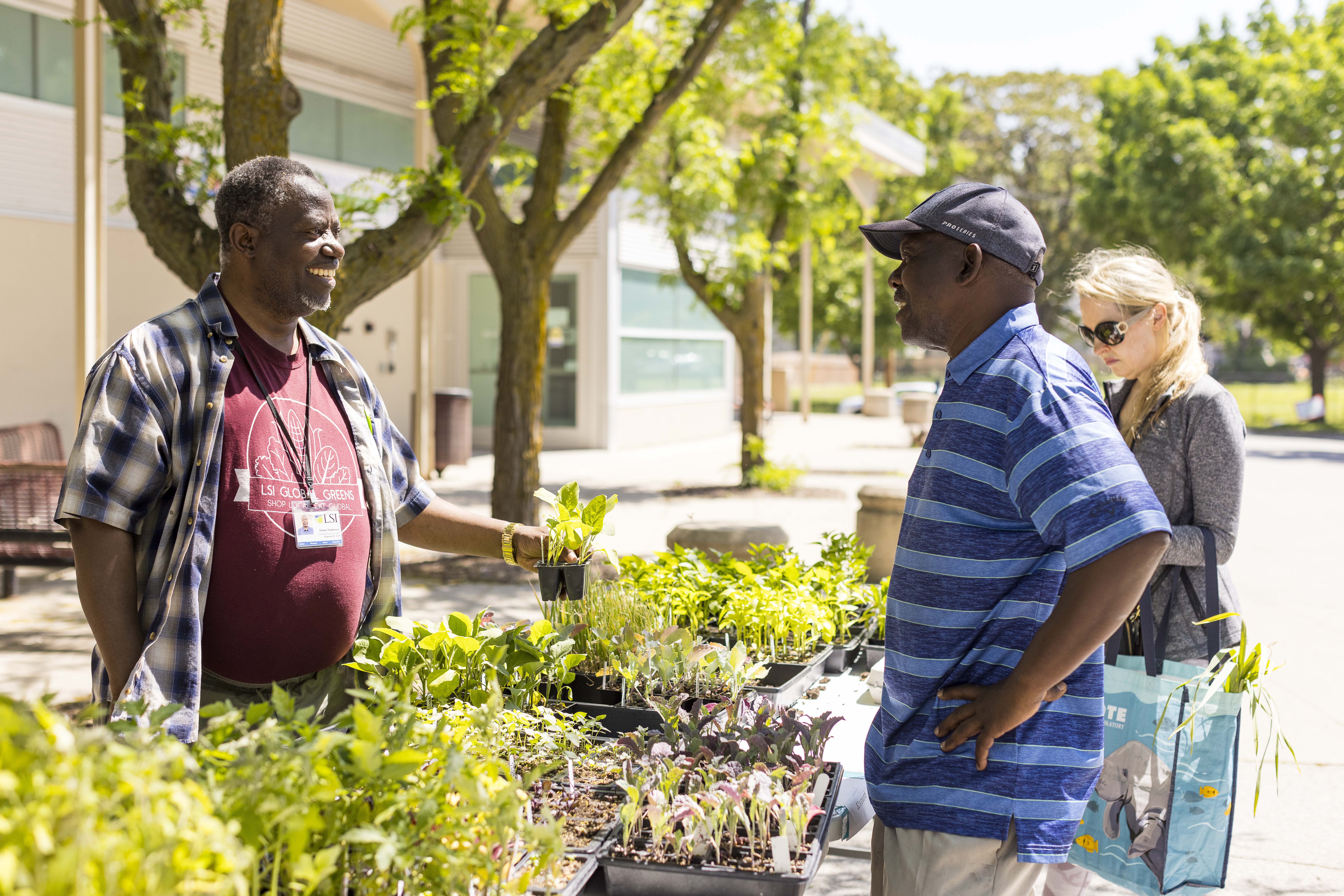 man selling plants