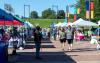 Image of community members shopping at the Waterloo Urban Farmers Market in downtown Waterloo.