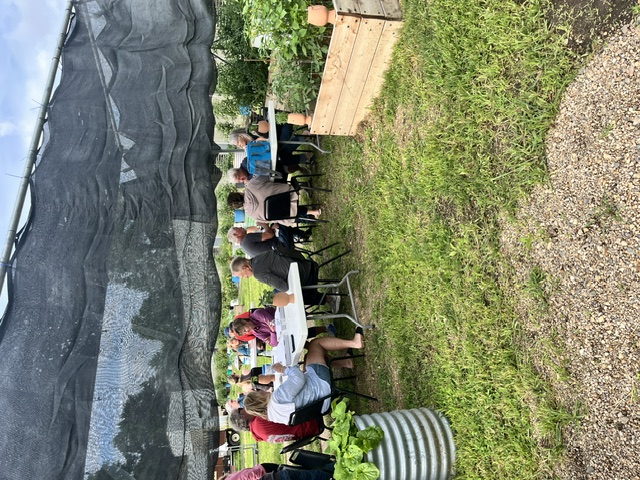 Outdoor dining in our gardens.
