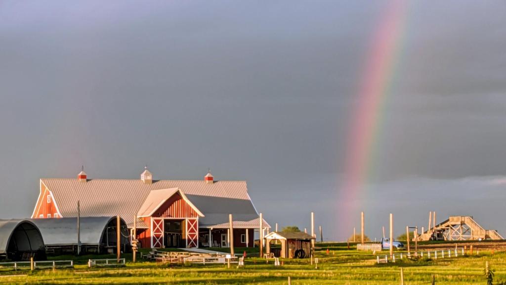 Barn with Rainbow