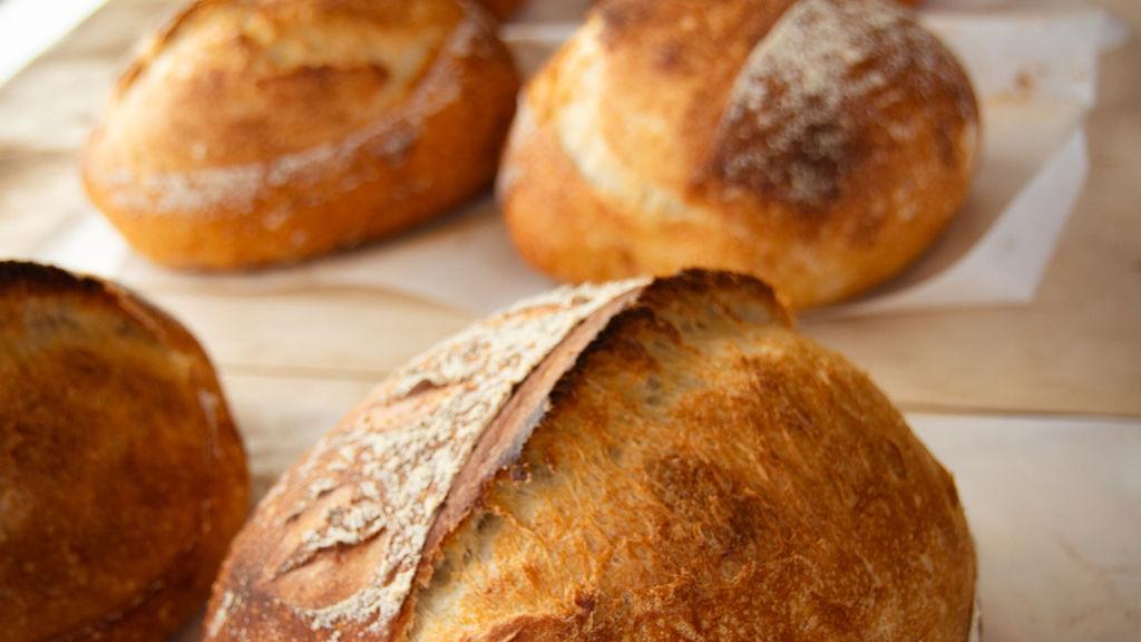 Sourdough bread that students scored and baked