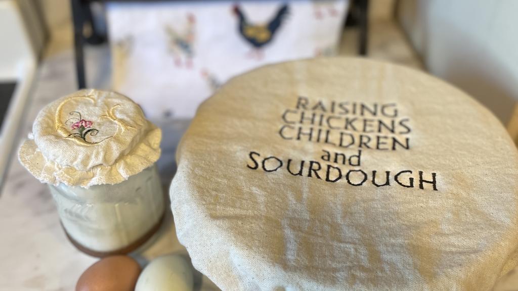 Embroidered bowl cover and unpaper towels