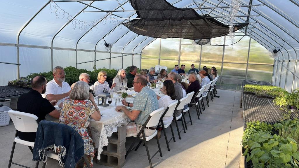 Farm-to-table dinner hosted by Singing Goat Farms in Iowa