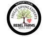 Rebel Farms logo includes a tree in the center with a heart and says Honest Products From Us to You - Homemade in Iowa
