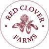 red clover with text above and below inside a red circle with a thin outline